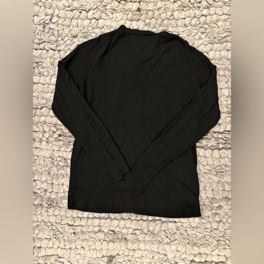 LOFT Black Knit Cardigan Crew Neck Sweater - Picture 3 of 5